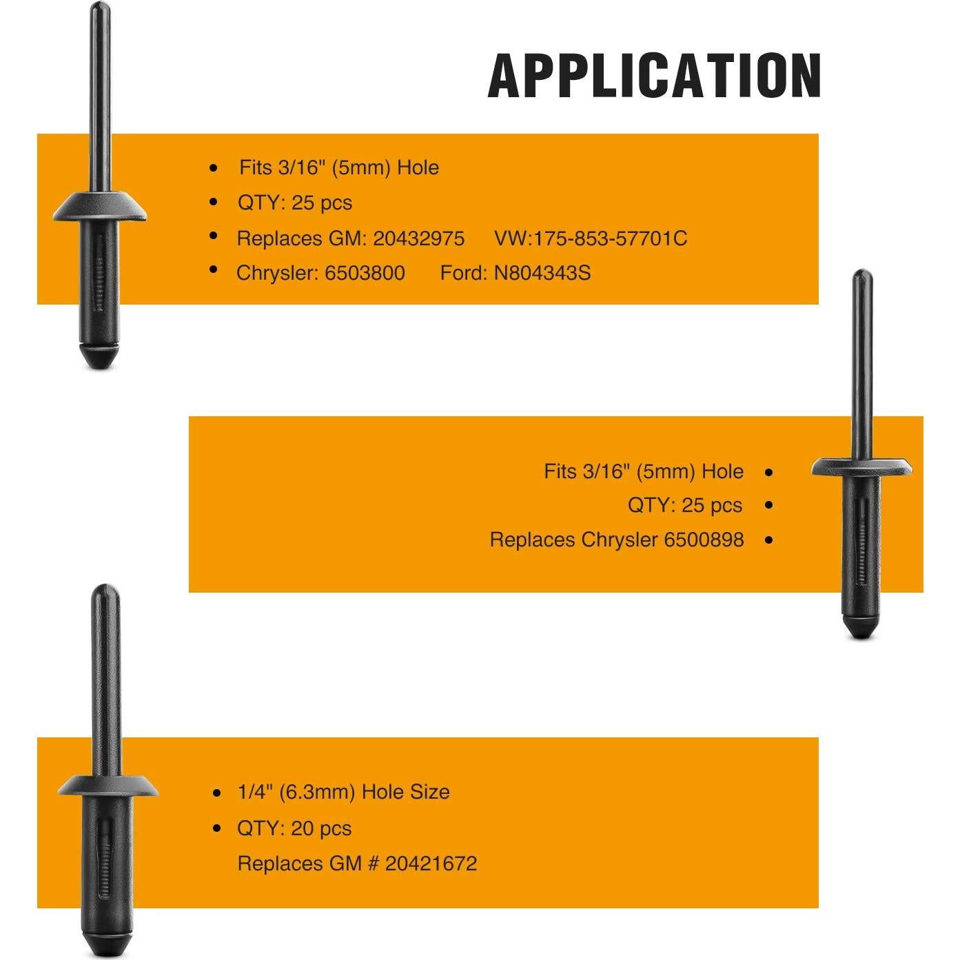 Juego de Remaches de Nylon GOOACC 115 Pcs Universal