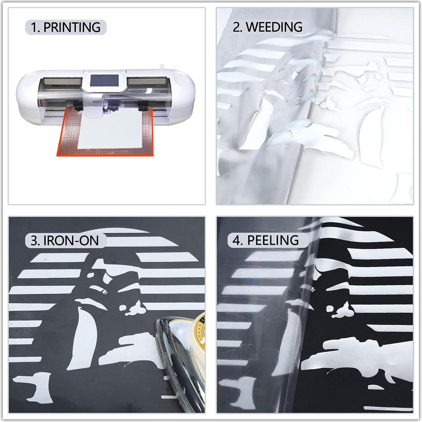 Vinilo de Transferencia de Calor Brillante Plateado 2.44m guangyintong