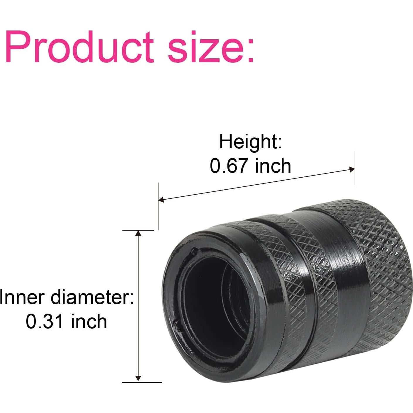 Tapas de Válvula de Neumático Zinytrae 5 pcs Aluminio Negro