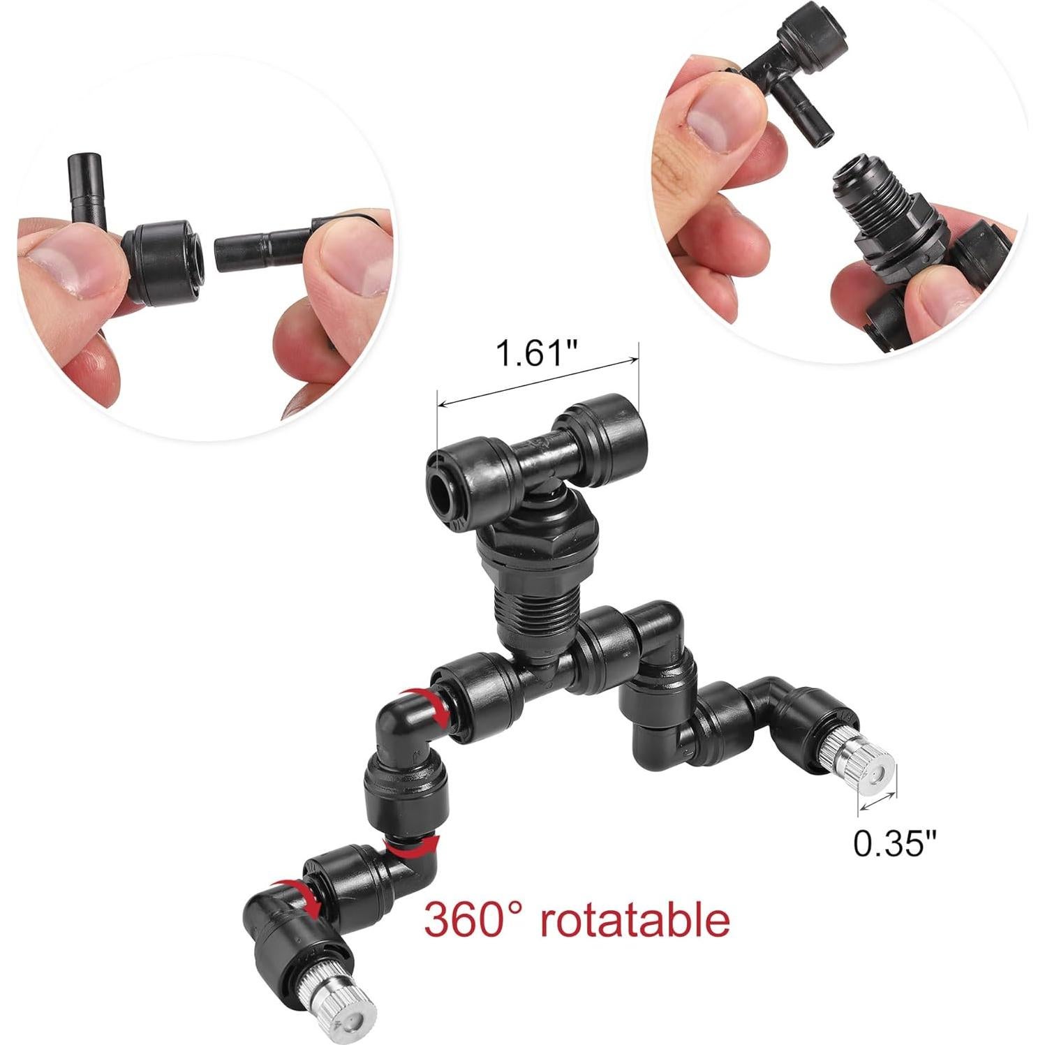 Boquillas de Nebulización Doble CozyCabin 2Pcs 360° para Reptiles