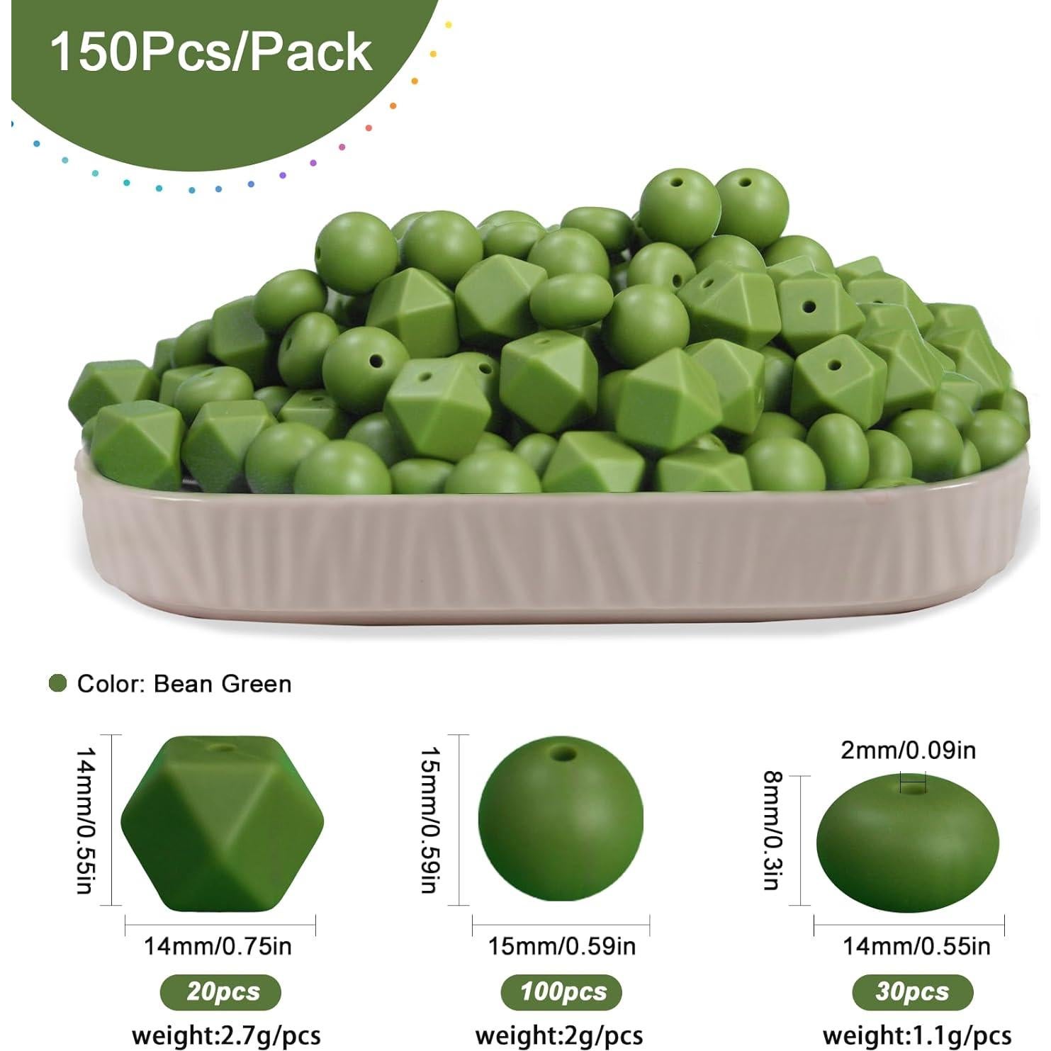 150 Perlas de Silicona Aoughthee para Manualidades - Redondas, Hexagonales y Oblatas