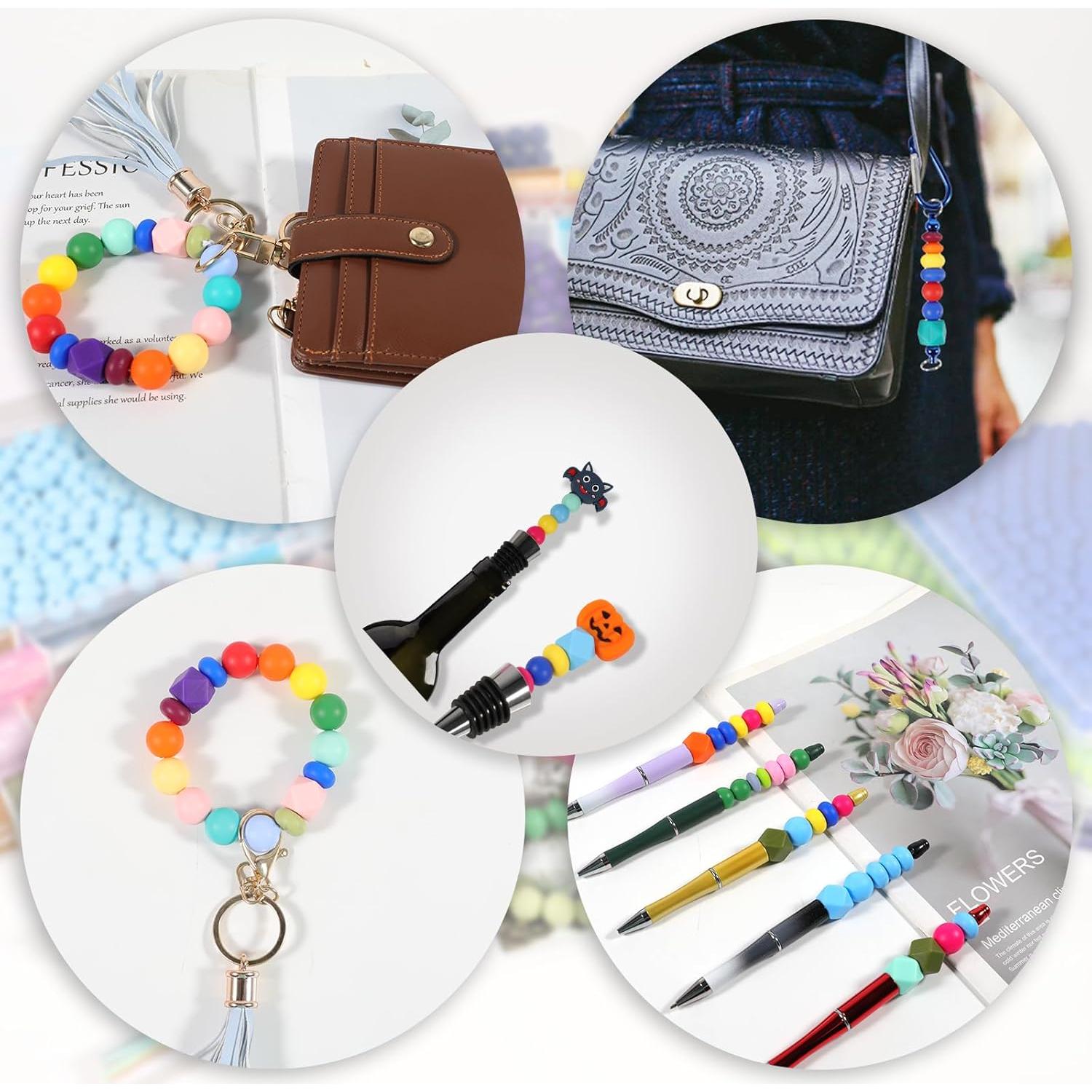 150 Perlas de Silicona Aoughthee para Manualidades - Redondas, Hexagonales y Oblatas