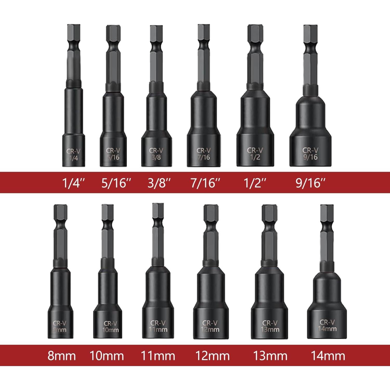 Juego de 12 Piezas Destornillador Magnético PANOVOS SAE Métrico
