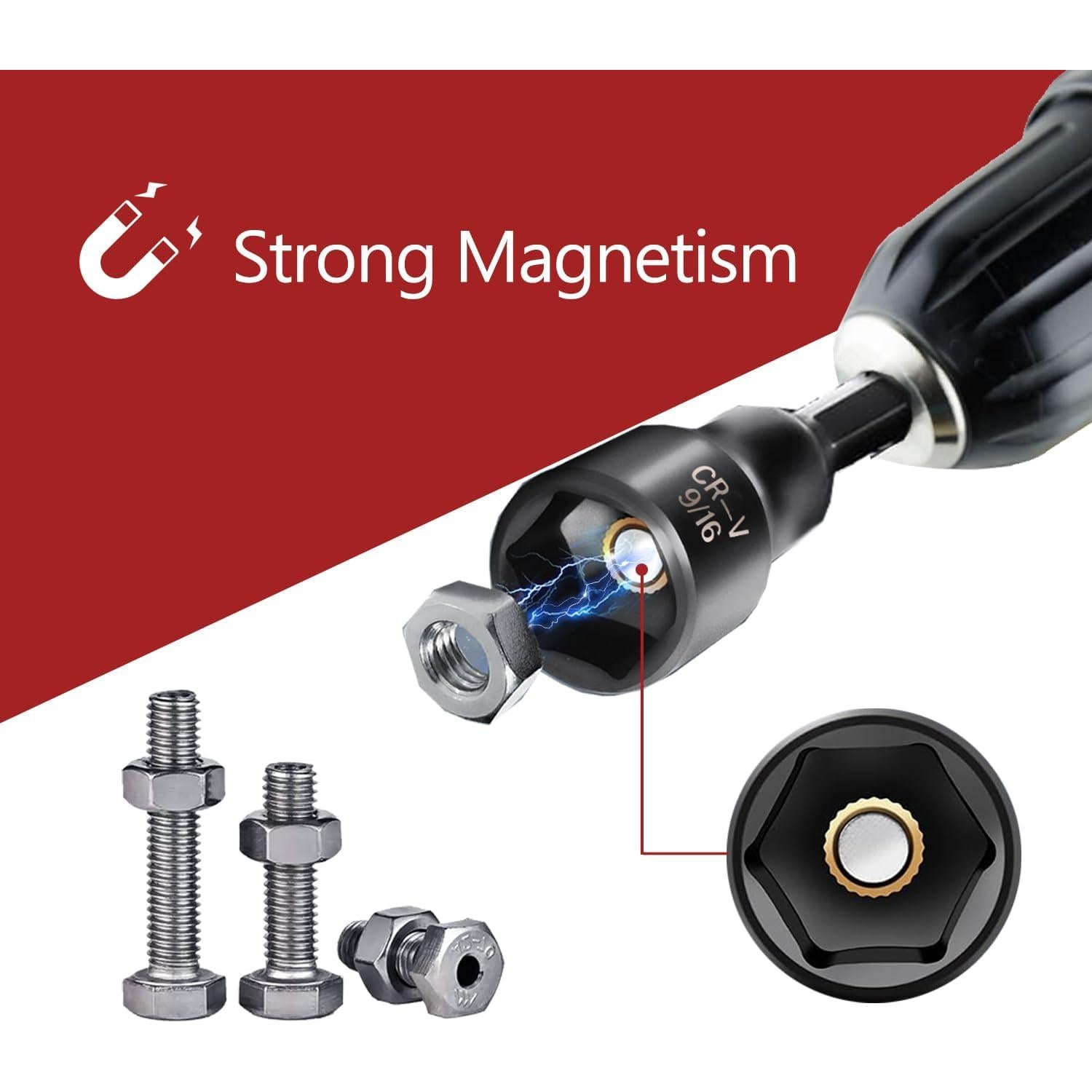 Juego de 12 Piezas Destornillador Magnético PANOVOS SAE Métrico