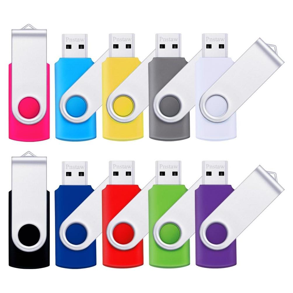 Paquete de 10 Unidades Flash USB 2.0 128MB Pnstaw Multi Color