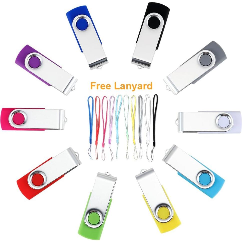 Paquete de 10 Unidades Flash USB 2.0 128MB Pnstaw Multi Color