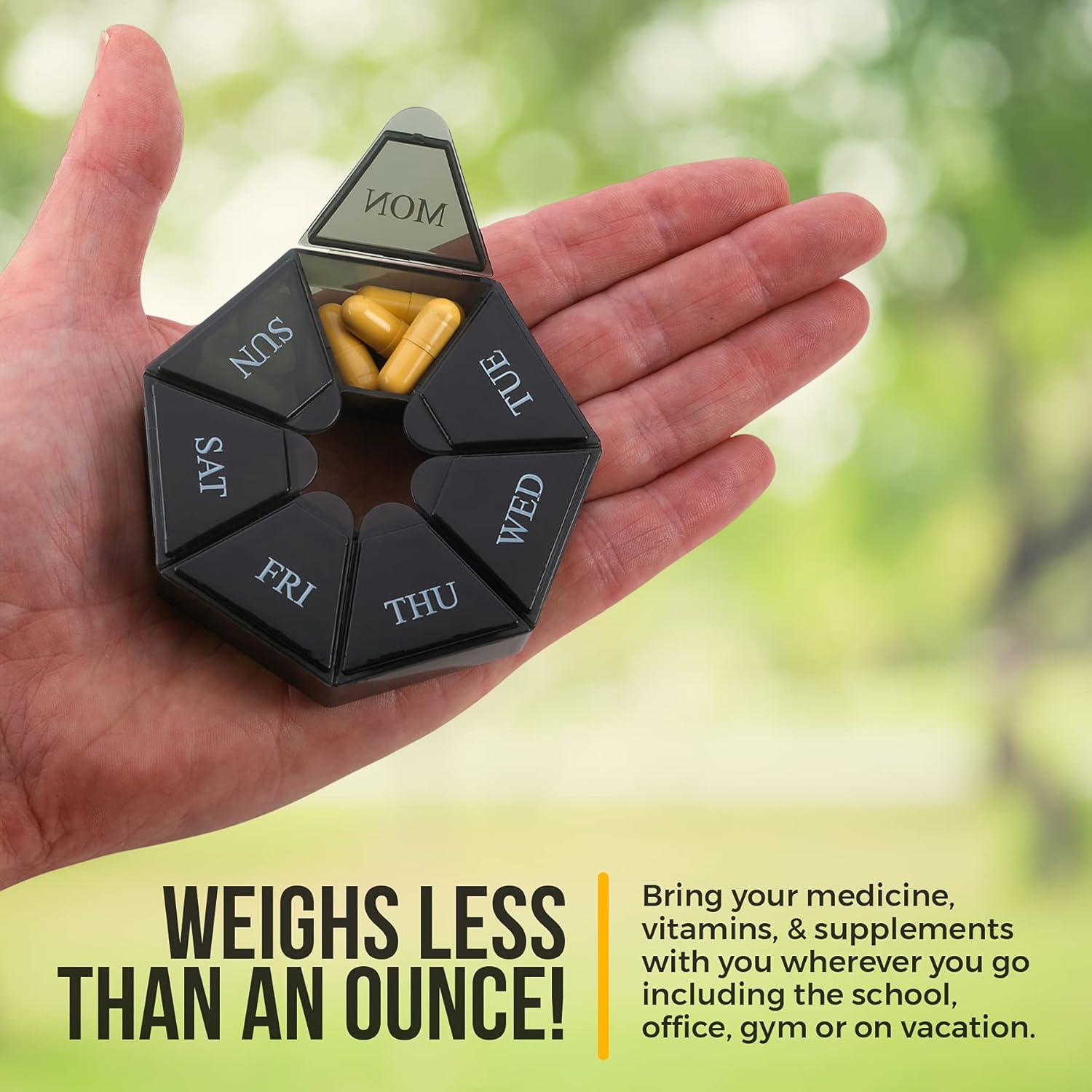 Organizador Semanal de Pastillas MEDca - Paquete de 2, 7 Compartimentos