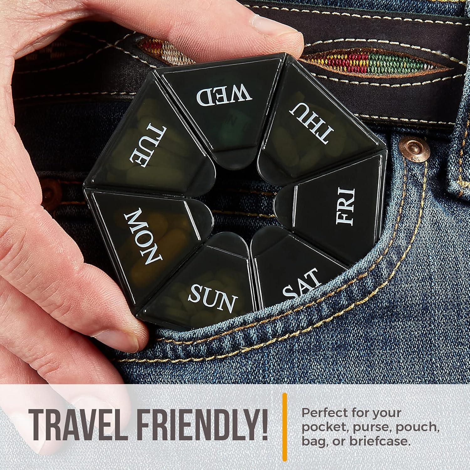 Organizador Semanal de Pastillas MEDca - Paquete de 2, 7 Compartimentos