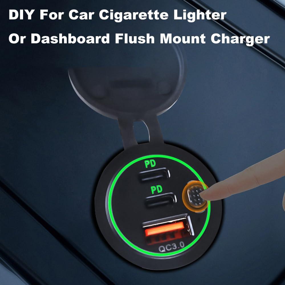 Cargador de coche USB 3 puertos Kework 18W QC 3.0 Carga Rápida