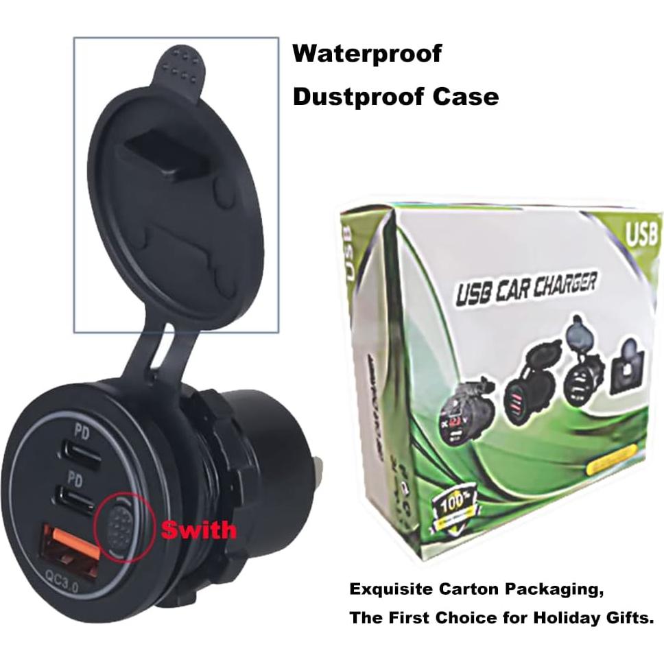 Cargador de coche USB 3 puertos Kework 18W QC 3.0 Carga Rápida