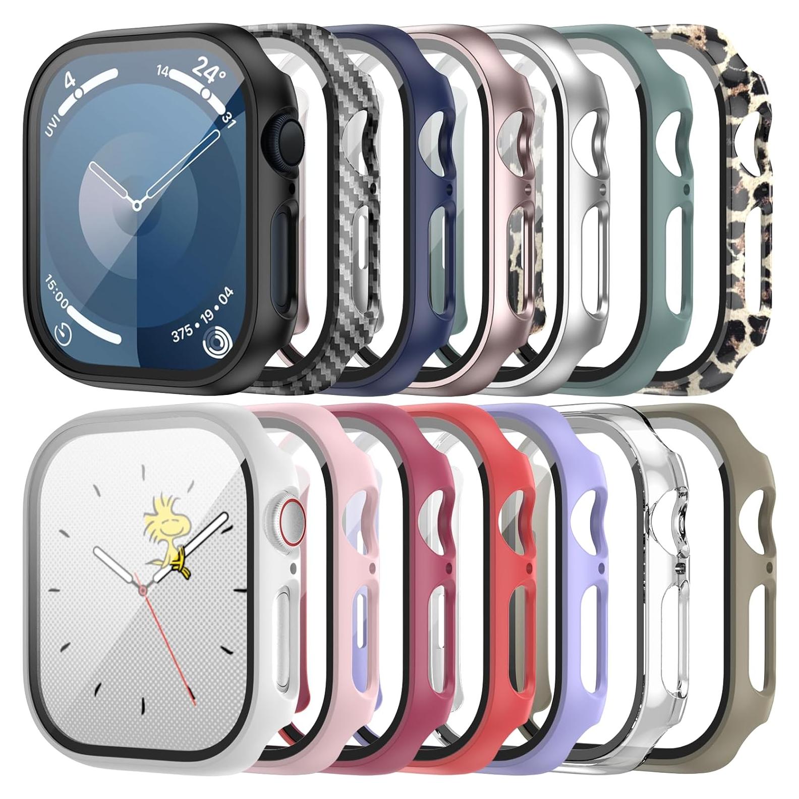 Paquete de 14 fundas con protector de pantalla para Apple Watch 10 42mm