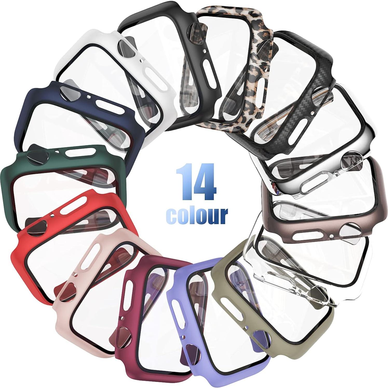 Paquete de 14 fundas con protector de pantalla para Apple Watch 10 42mm