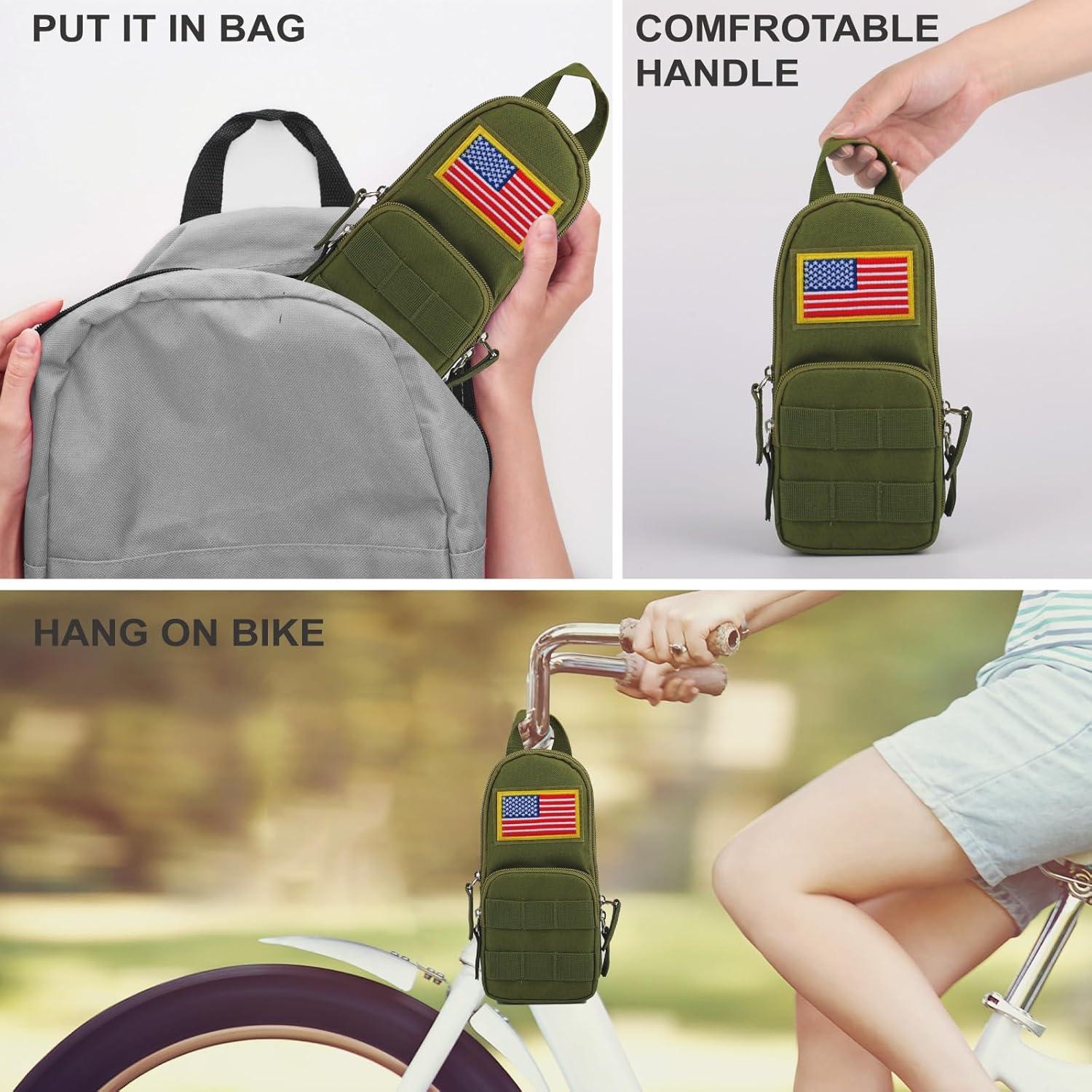 Estuche Táctico BERRYRIZZ Verde Organizador de Lápices 22x10cm