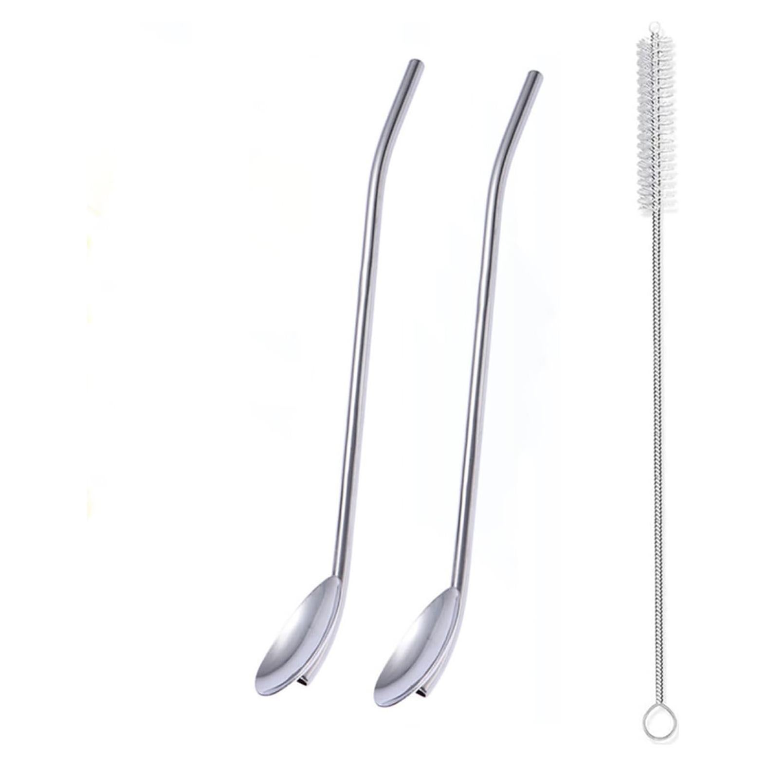 Pajitas Cucharas de Acero Inoxidable Sorfia 2 Pcs 21.3 cm