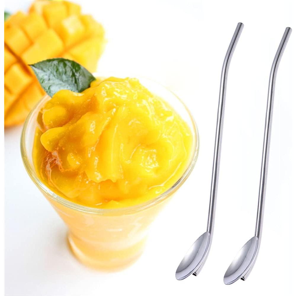 Pajitas Cucharas de Acero Inoxidable Sorfia 2 Pcs 21.3 cm