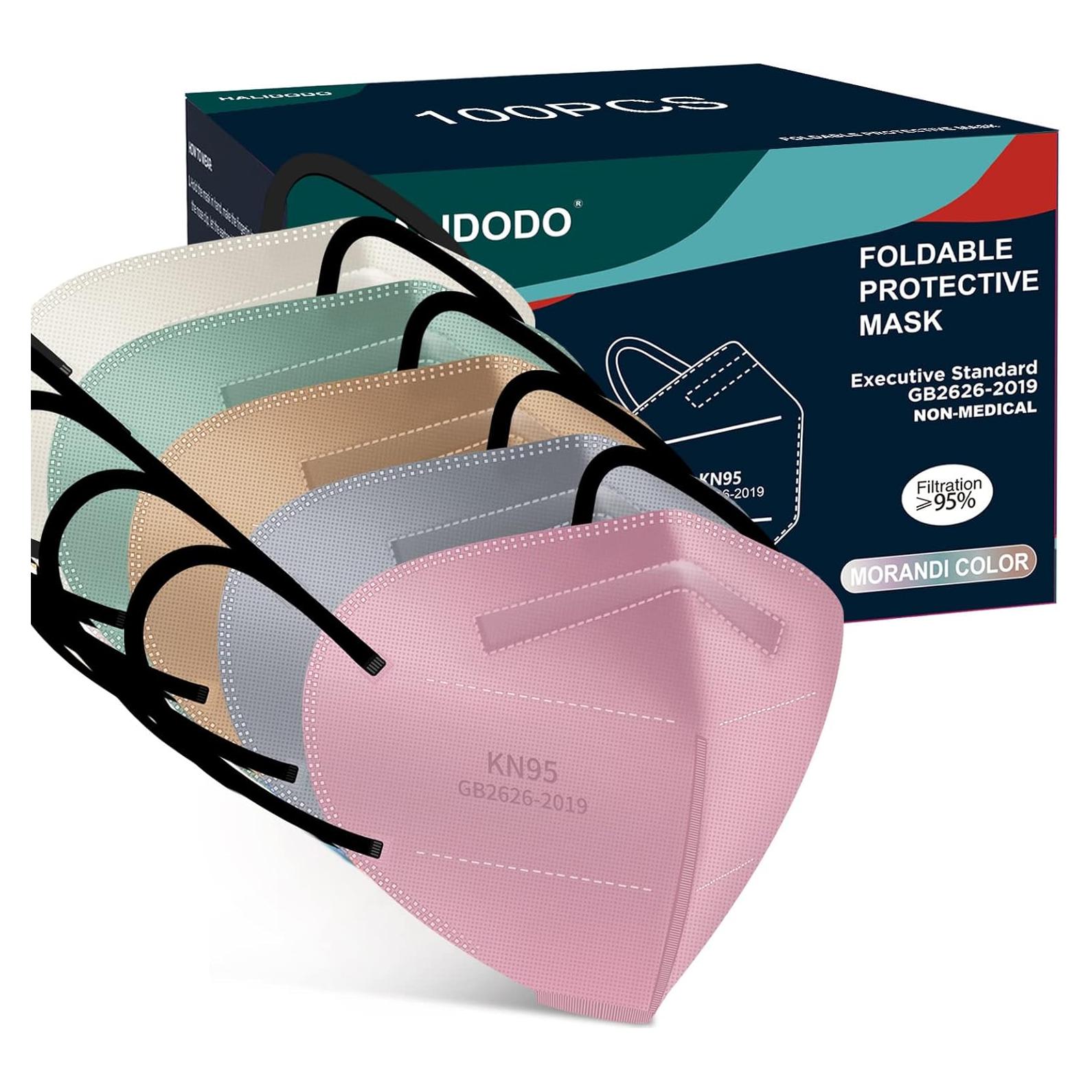 Máscara Facial HALIDODO KN95 100 Piezas 5 Capas Eficiencia 95%