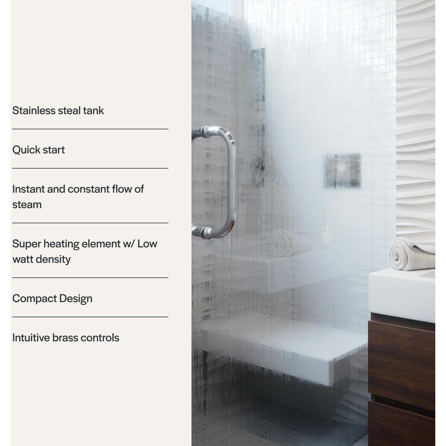 Generador de Vapor para Ducha Casi Cielo Steam Suite 9kg