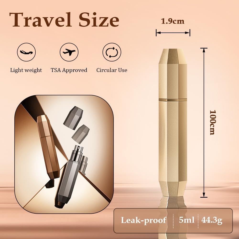 Atomizador de Perfume DIOHIO 5ml Recargable a Prueba de Fugas