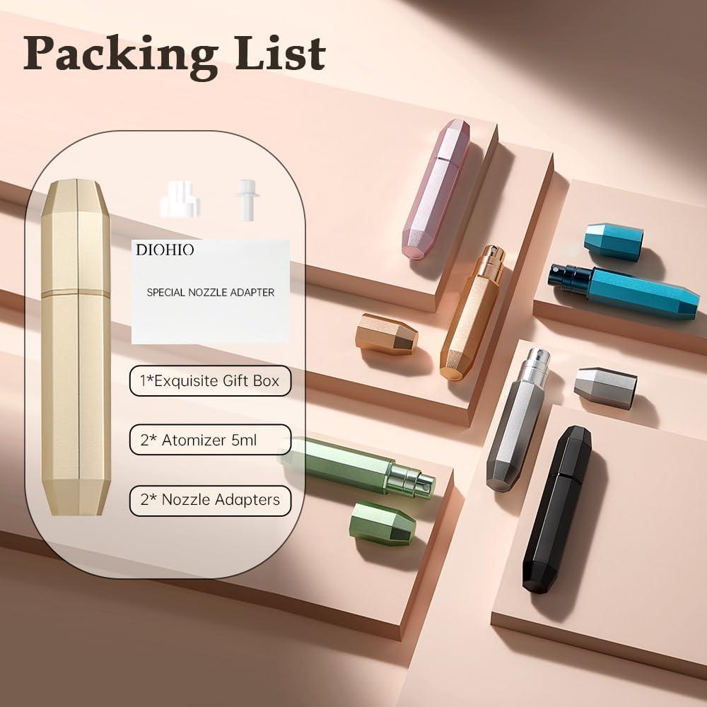Atomizador de Perfume DIOHIO 5ml Recargable a Prueba de Fugas