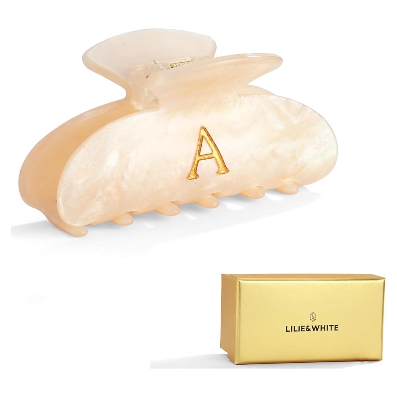 Clip de Pelo Acrílico LILIE&WHITE con Letra A - 8.5x5 cm