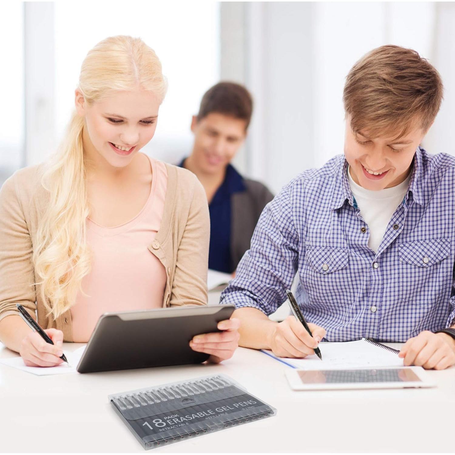 Bolígrafos Gel Borrables Vanstek 18 Negro Retráctil 0.7 mm