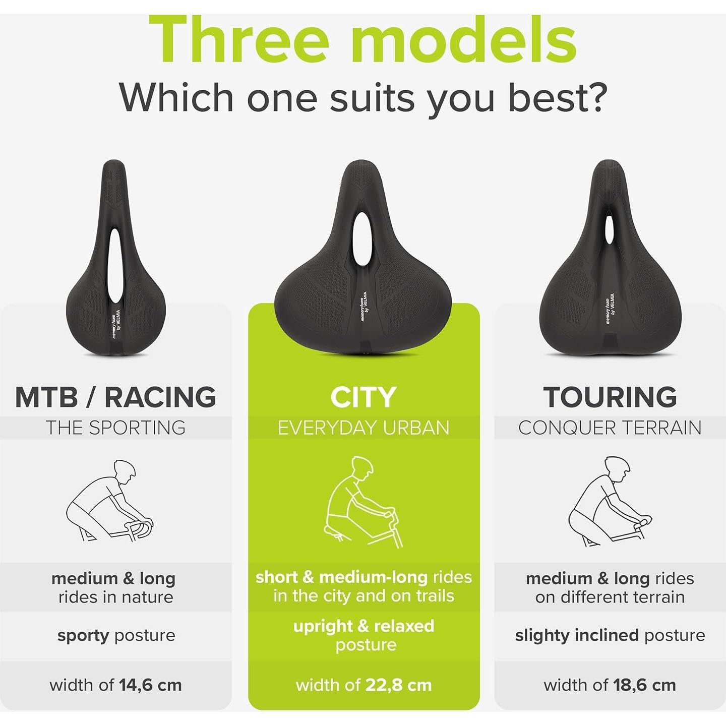 Sillín de Bicicleta Velmia Unisex Ergonómico Impermeable