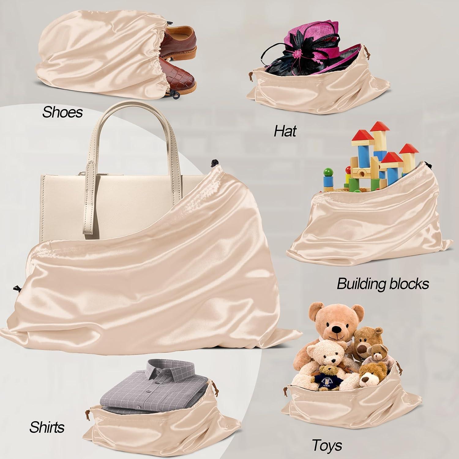 Bolsas de Polvo Manyshofu de Satén Beige 50x40 cm - 7 Piezas