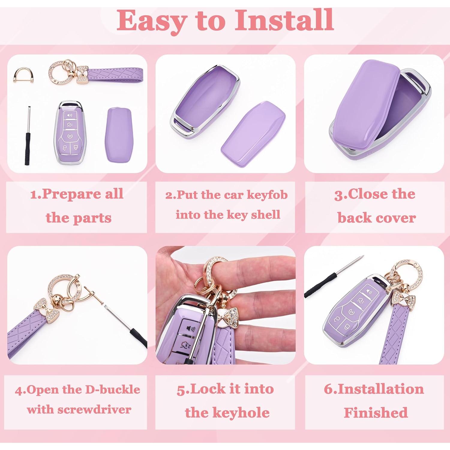 Cubierta de Llavero TPU Ford Lincoln - Protección 360° Negra