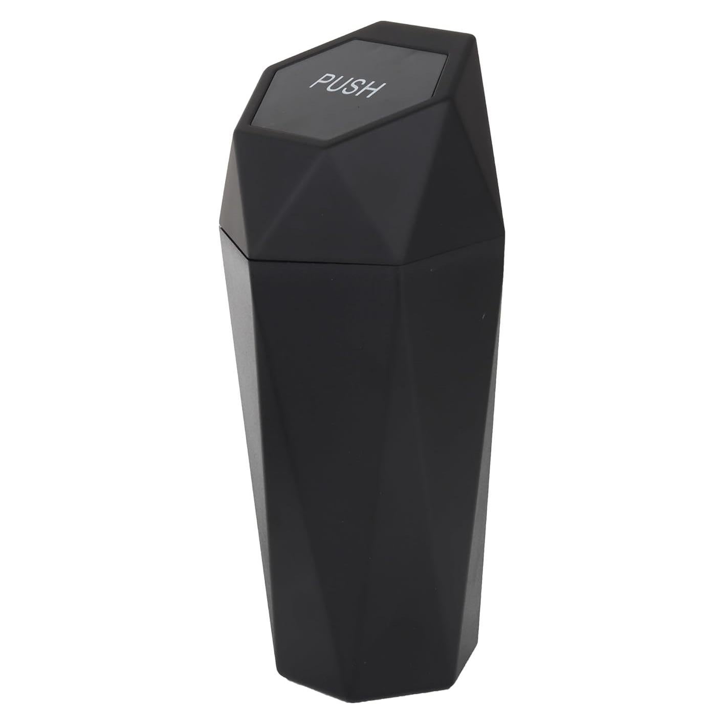 Basurero de Auto LoyaGour Mini con Tapa, Negro, 20 cm