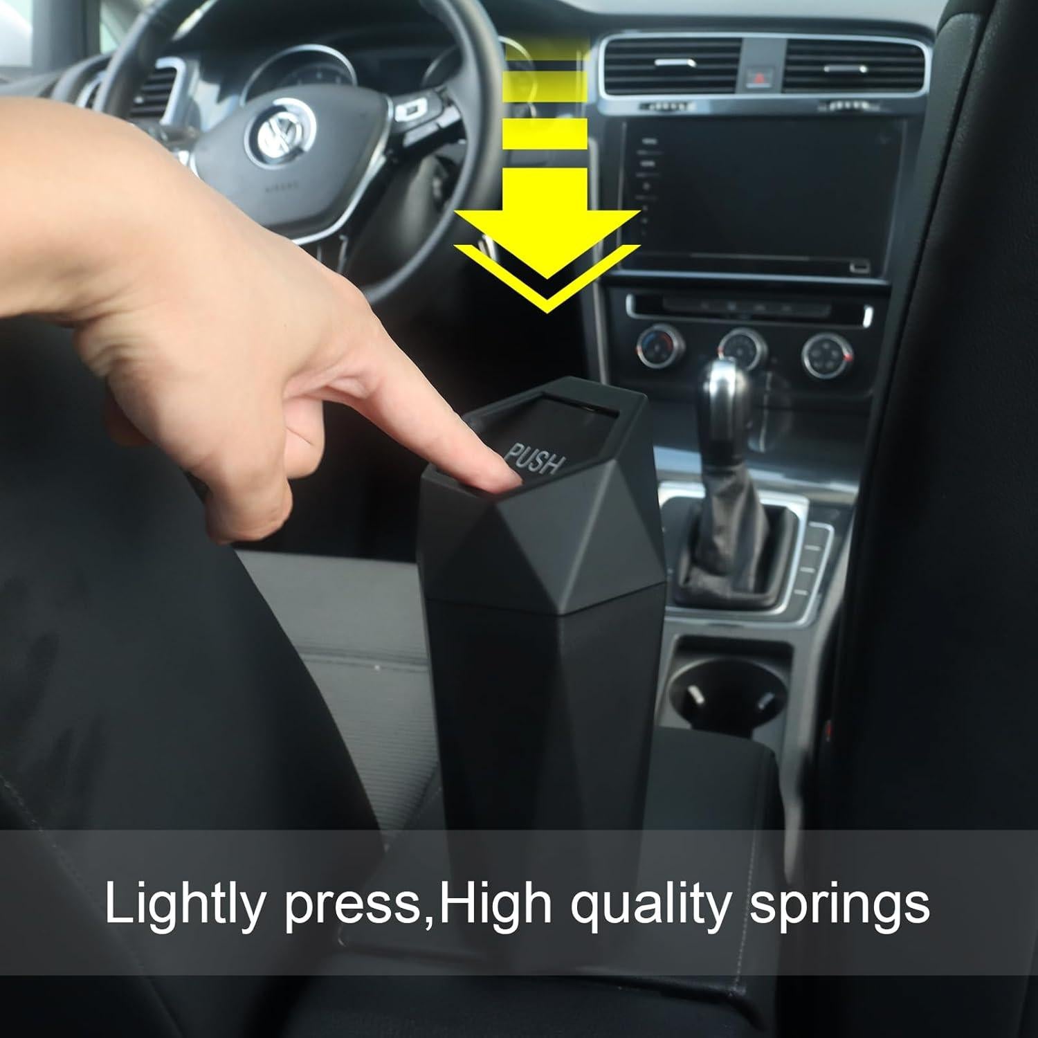 Basurero de Auto LoyaGour Mini con Tapa, Negro, 20 cm