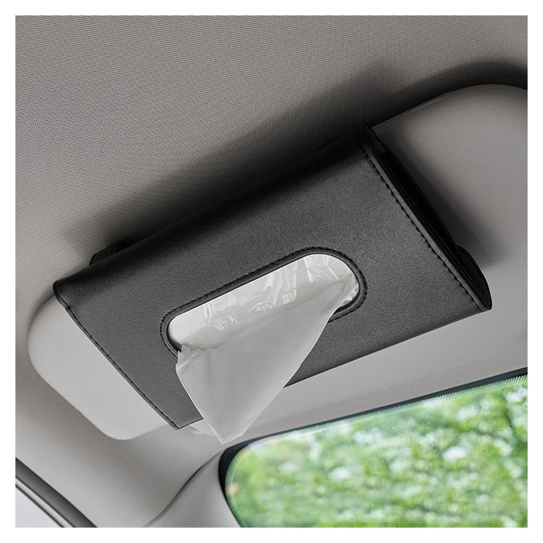 Soporte de Tejidos para Auto Biyrly - Funda de Cuero PU Negro