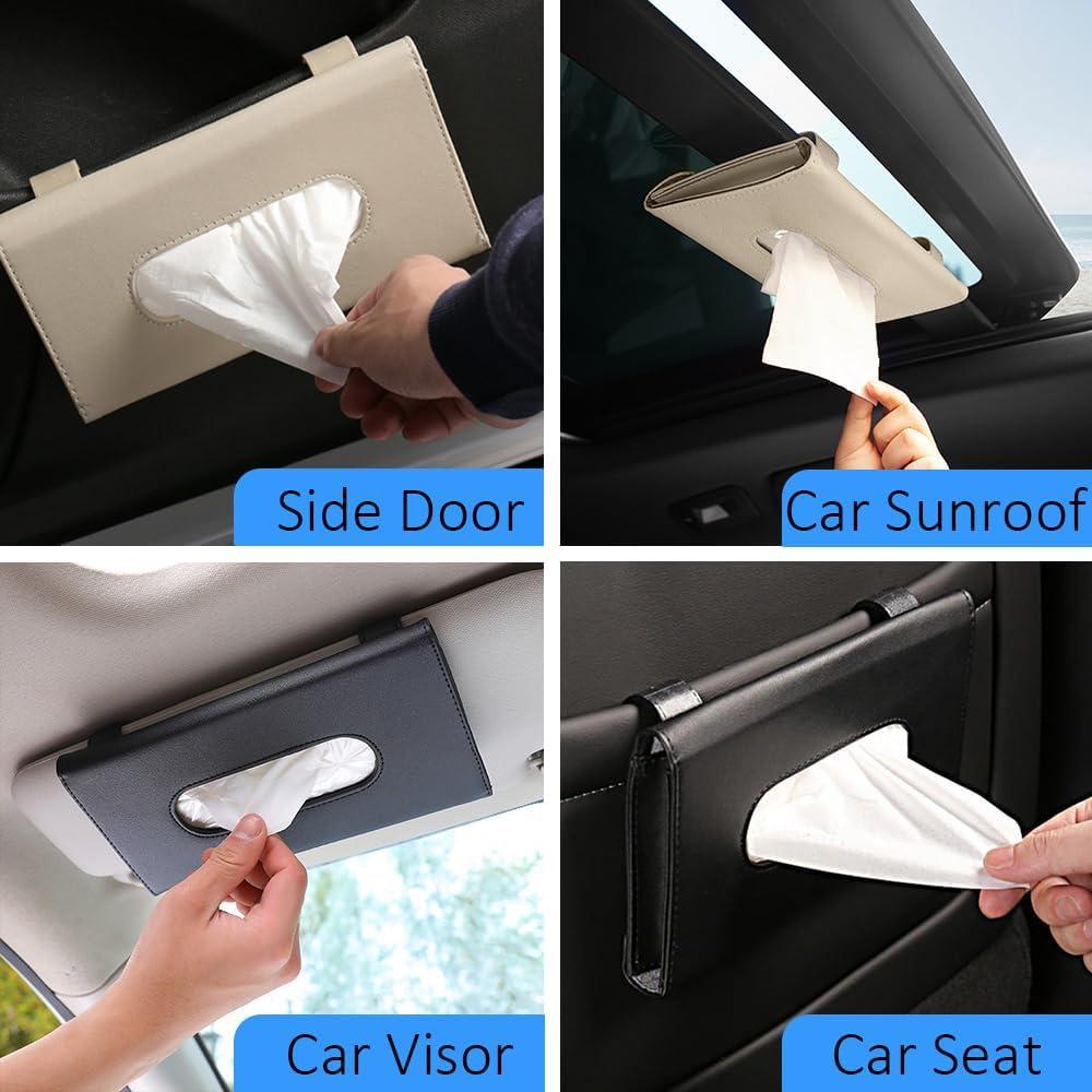 Soporte de Tejidos para Auto Biyrly - Funda de Cuero PU Negro