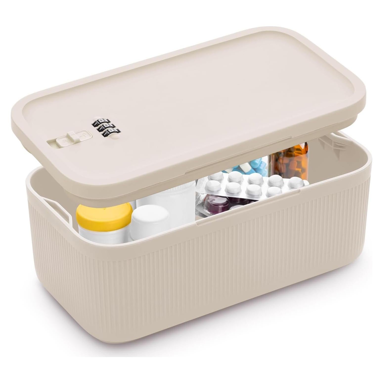 Caja de Almacenamiento Bloqueable chefeggukk 23.5x12.8 cm Beige