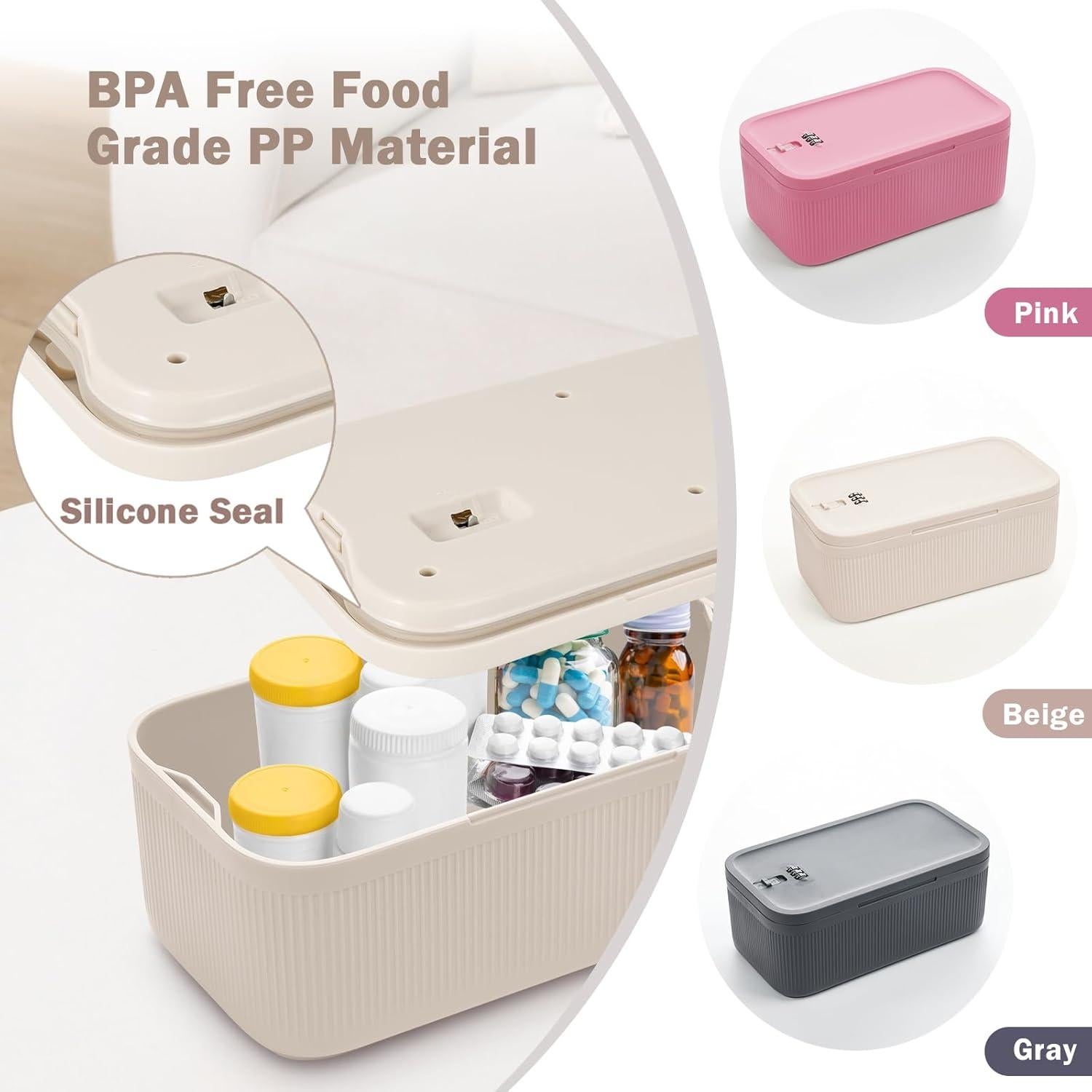 Caja de Almacenamiento Bloqueable chefeggukk 23.5x12.8 cm Beige