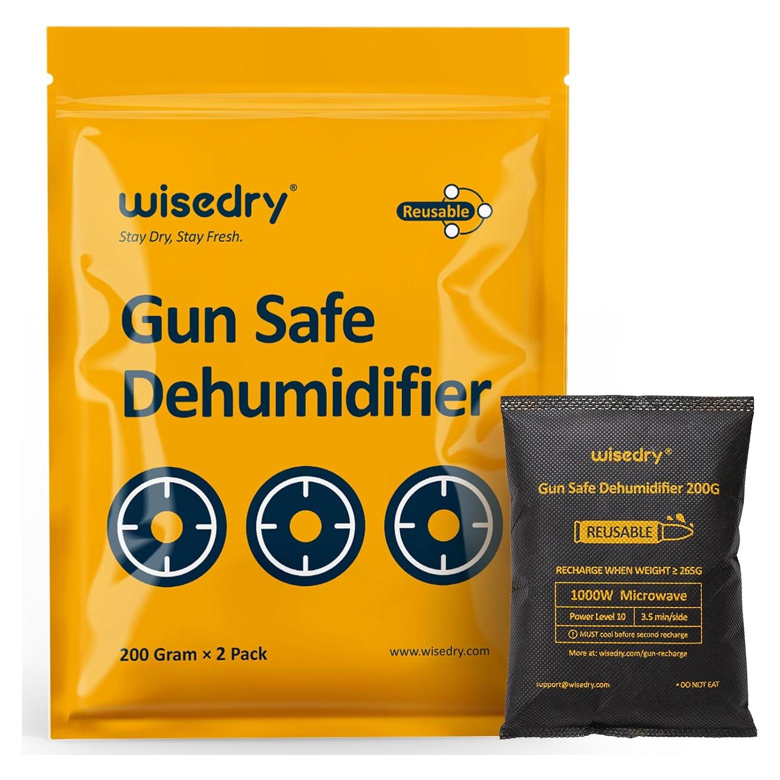 Deshumidificador Reutilizable Wisedry 200g x 2 Paquetes para Armas