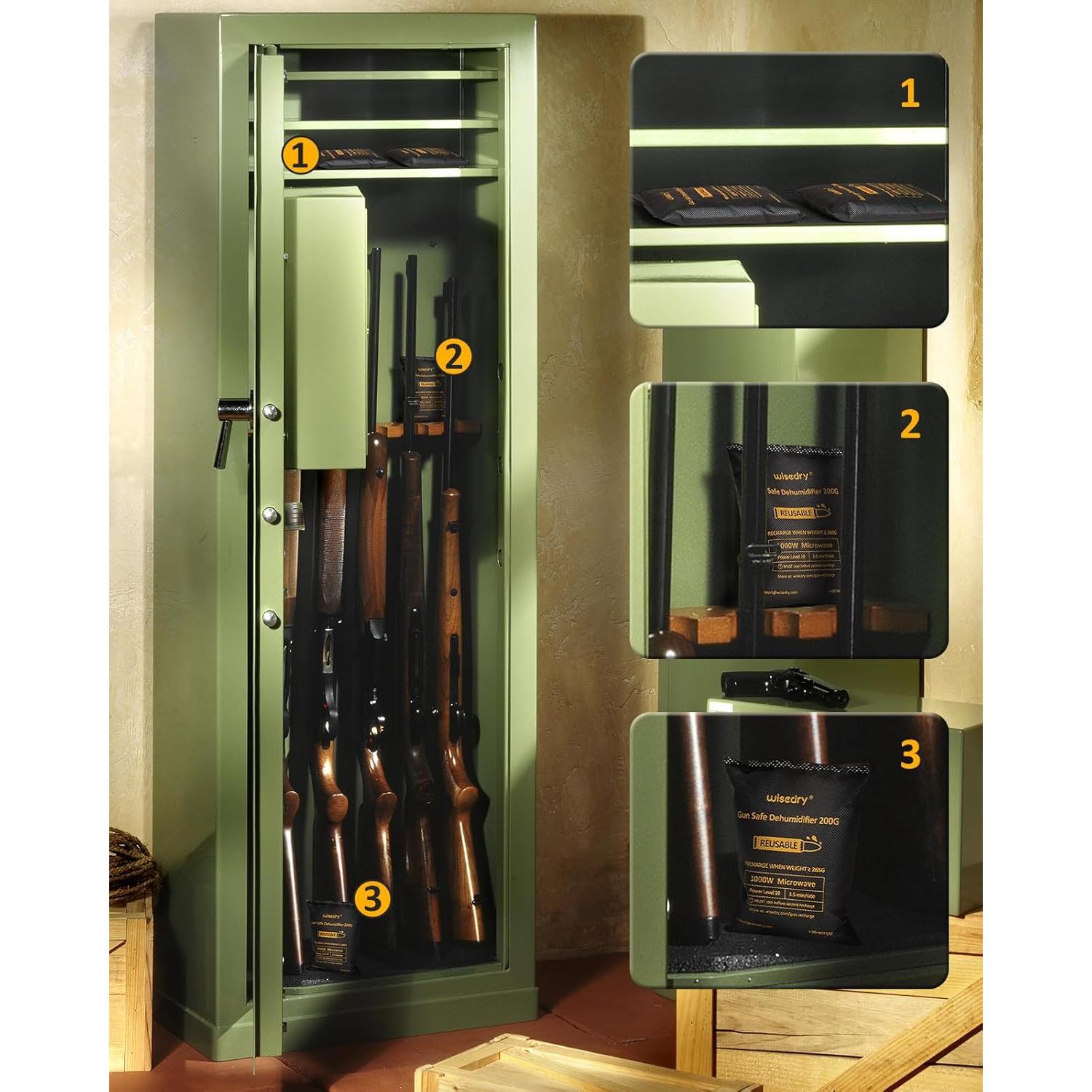 Deshumidificador Reutilizable Wisedry 200g x 2 Paquetes para Armas