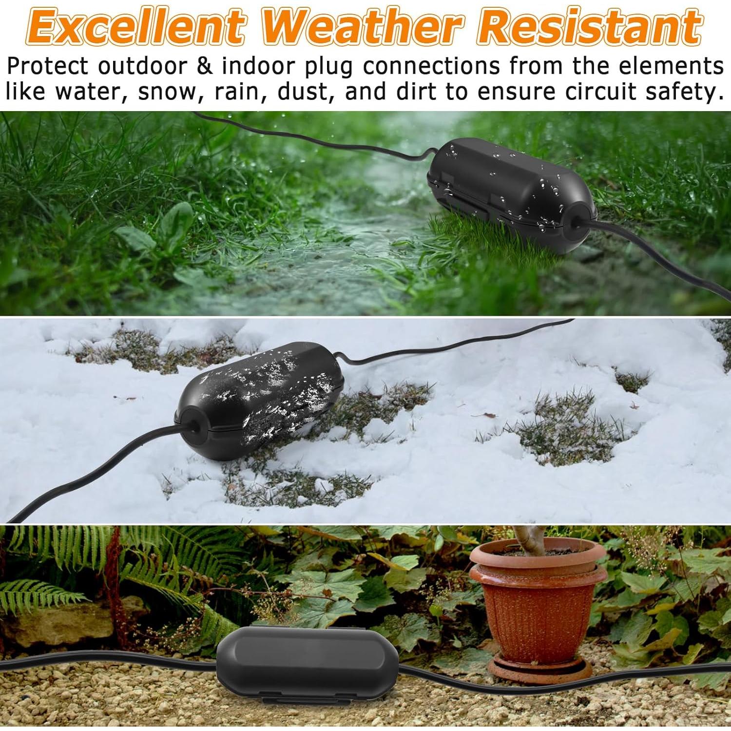 Cubierta de Cable de Extensión Impermeable Desron IP54 Negra