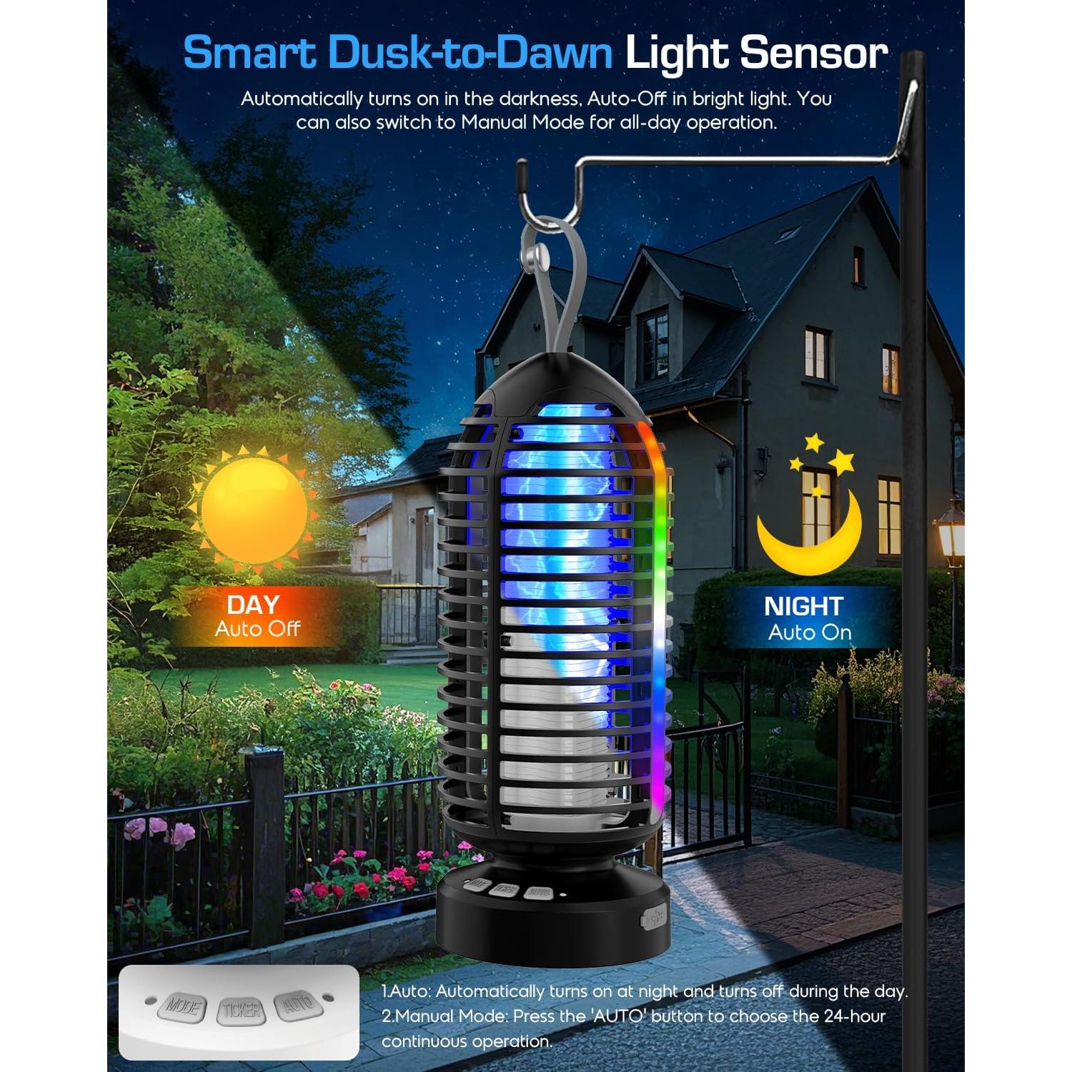 Trampa de Insectos Inalámbrica PhatroyYee Azul 4000mAh IPX5