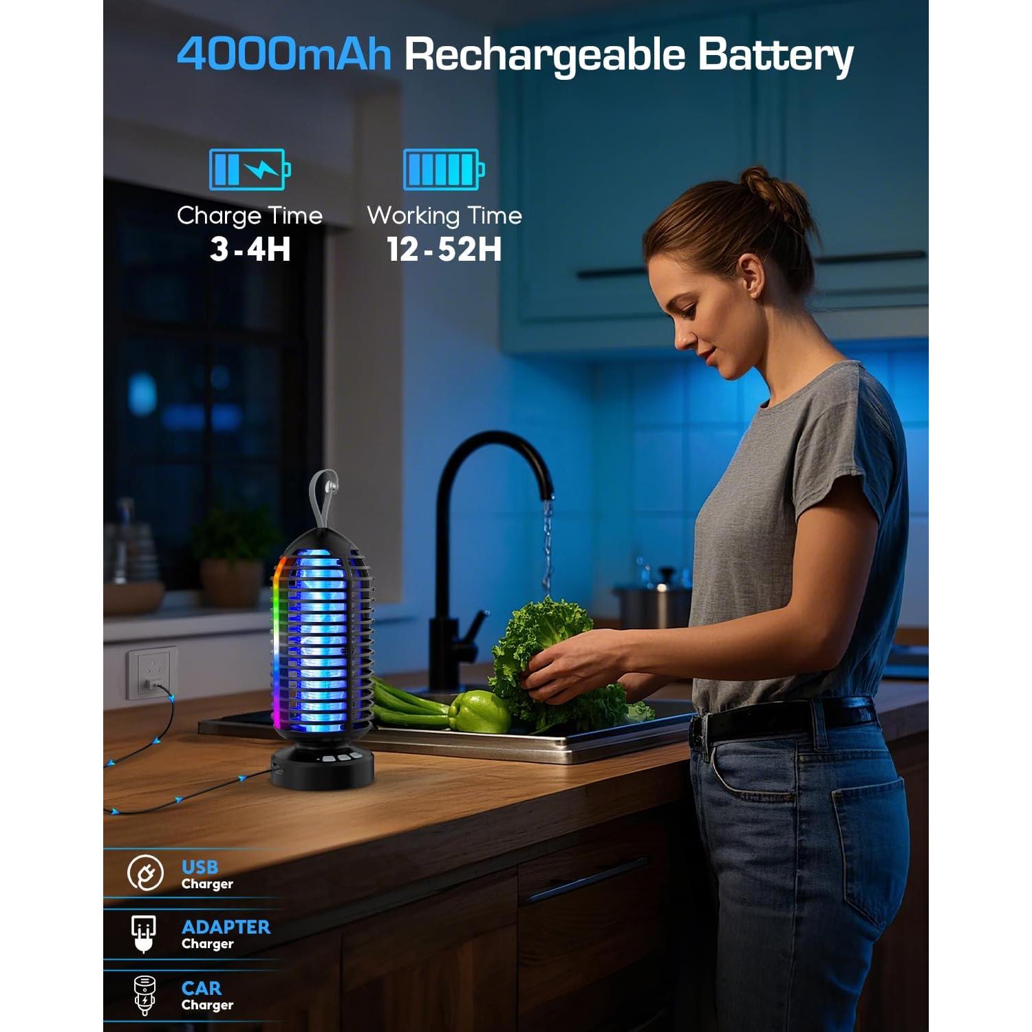 Trampa de Insectos Inalámbrica PhatroyYee Azul 4000mAh IPX5