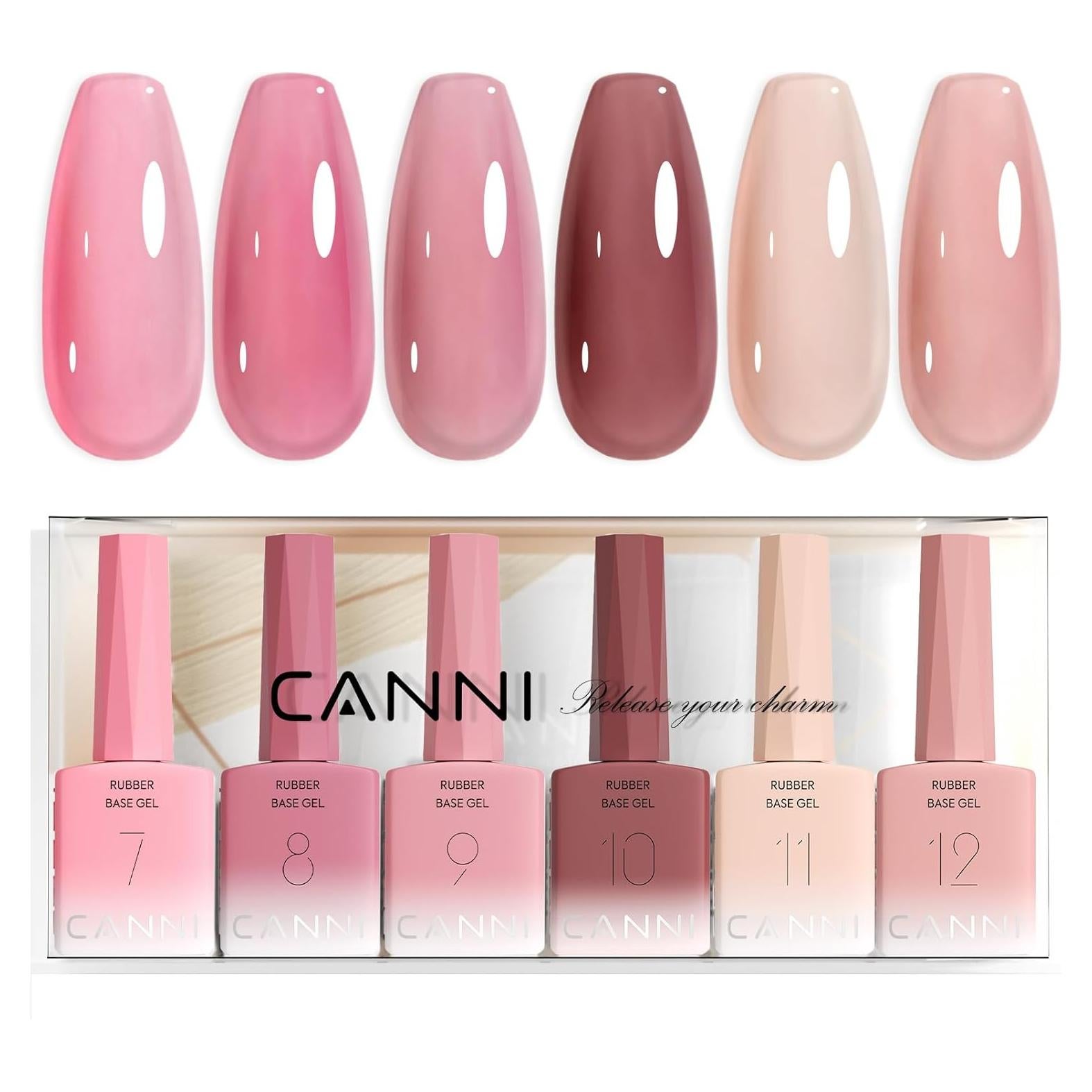 Set de Esmalte de Uñas de Gel CANNI 6 Piezas 9 ml Rosa