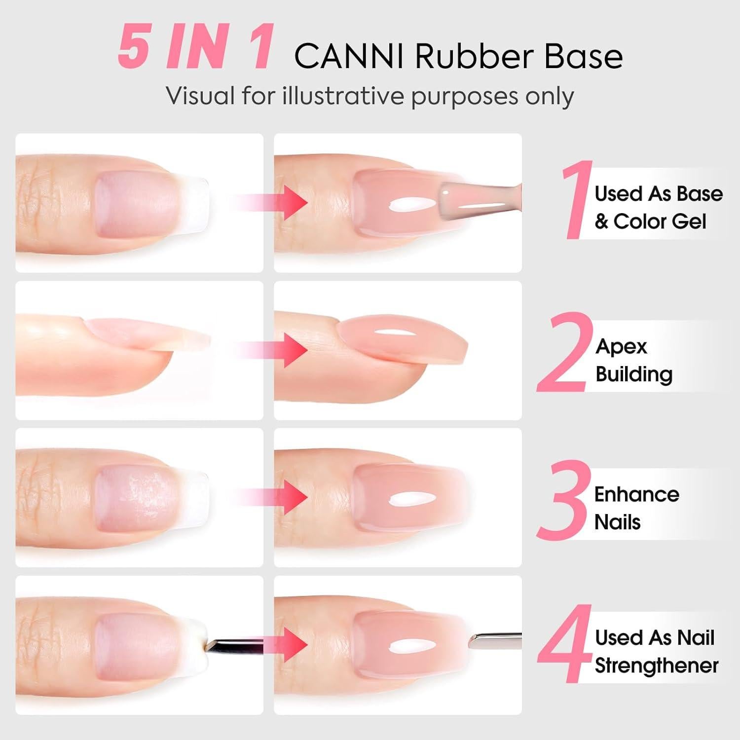 Set de Esmalte de Uñas de Gel CANNI 6 Piezas 9 ml Rosa