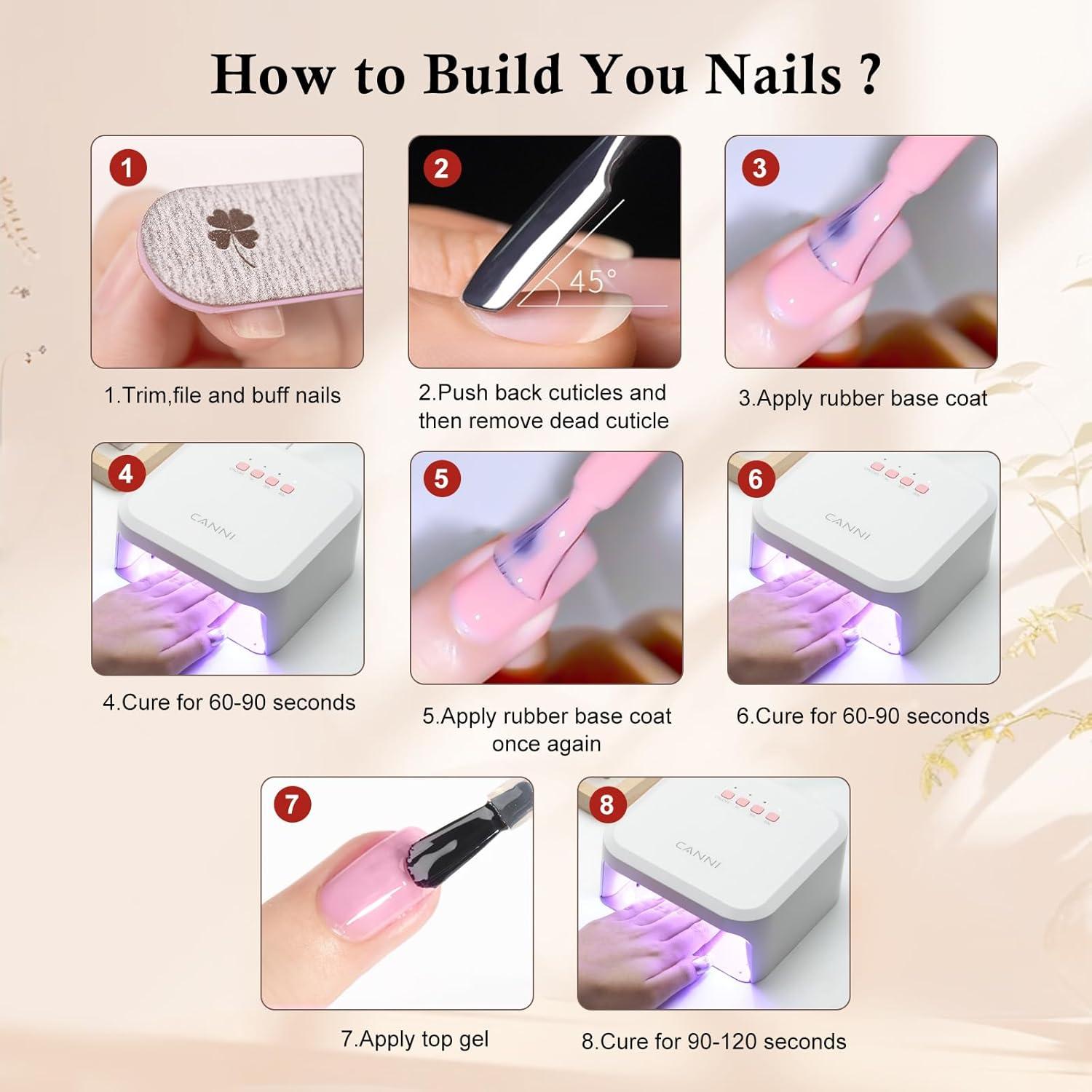 Set de Esmalte de Uñas de Gel CANNI 6 Piezas 9 ml Rosa