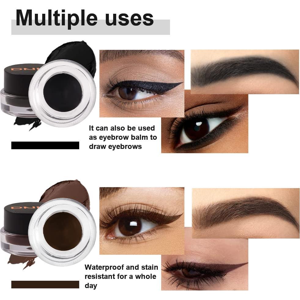 Delineador de Gel Impermeable 2 en 1 evpct Negro y Marrón