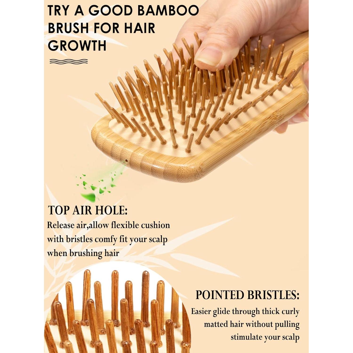 Cepillo de Bambú Adevwair para Todo Tipo de Cabello 24cm