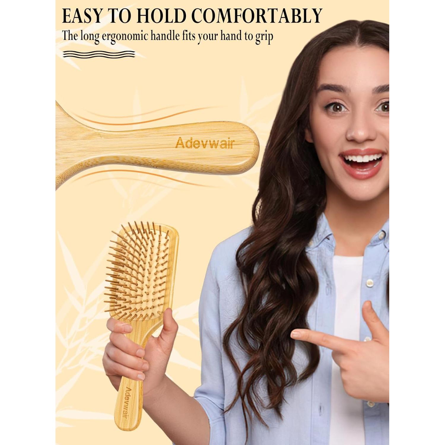 Cepillo de Bambú Adevwair para Todo Tipo de Cabello 24cm