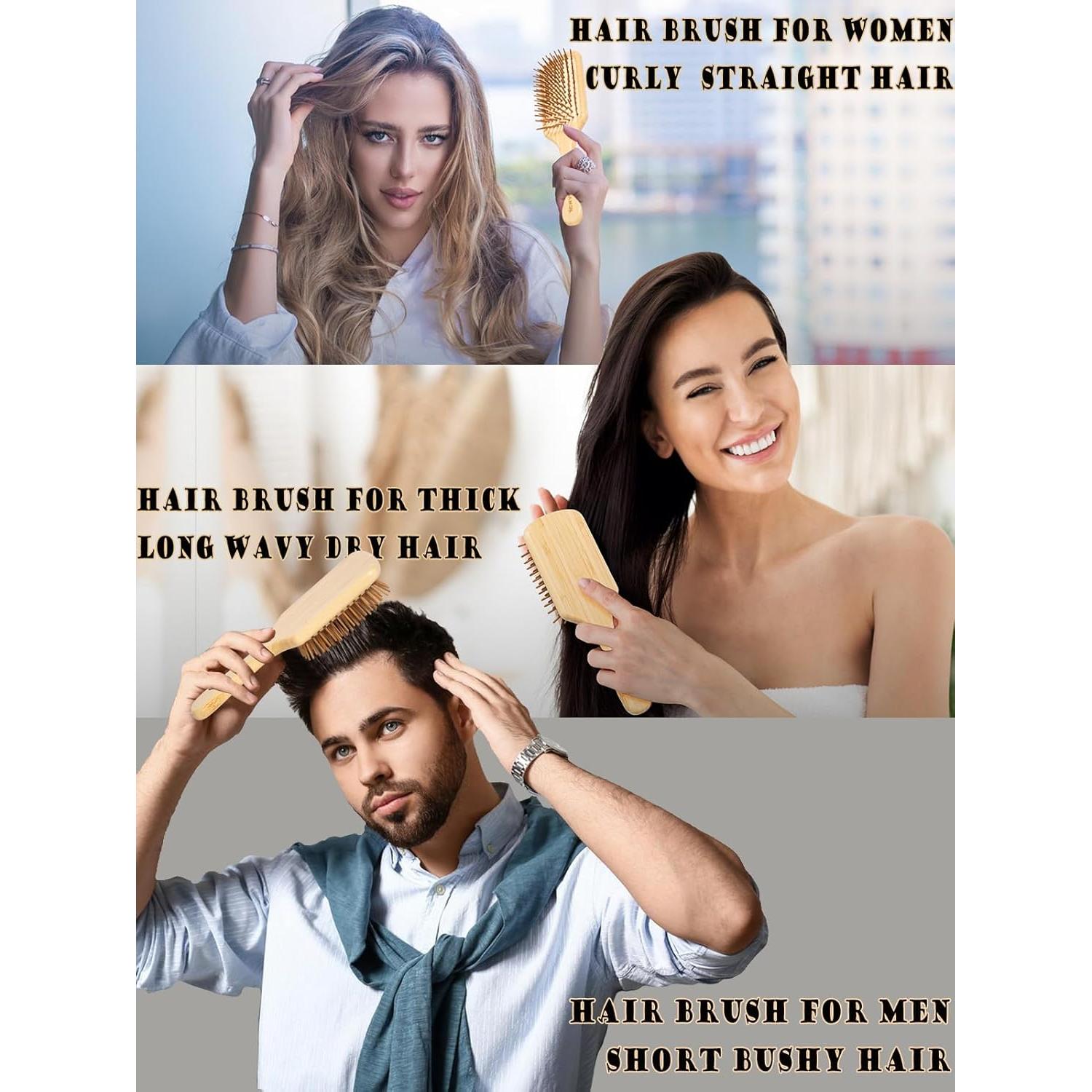 Cepillo de Bambú Adevwair para Todo Tipo de Cabello 24cm