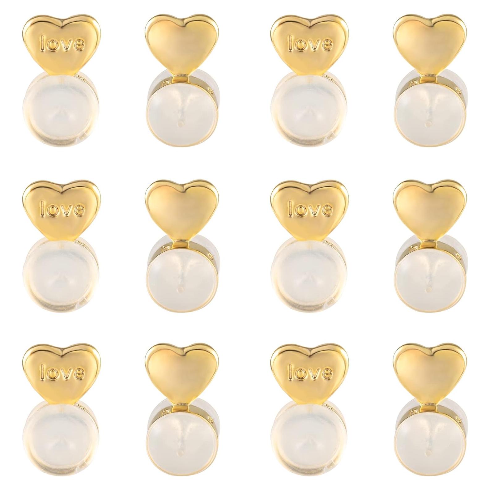 12 Piezas Soporte de Aretes Hipoalergénico ASH'S CHOICE Oro 14K