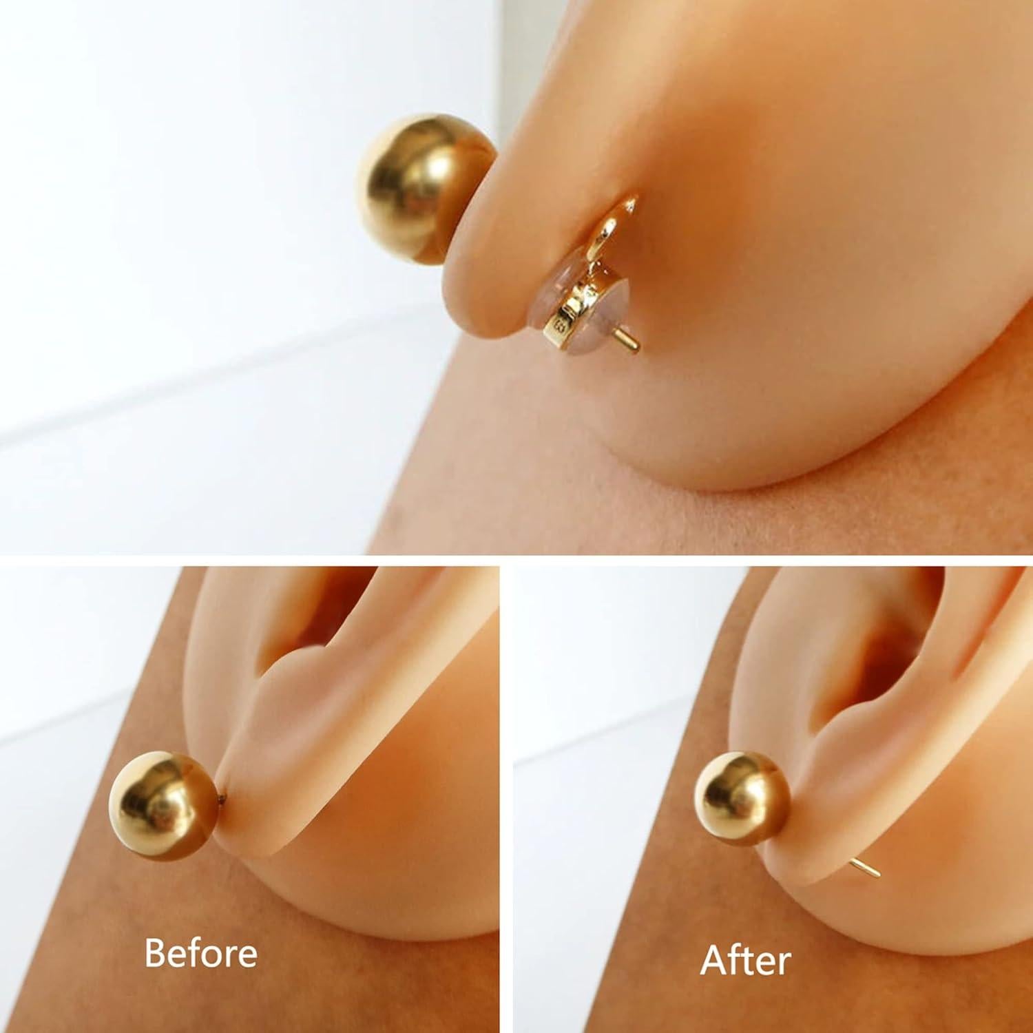 12 Piezas Soporte de Aretes Hipoalergénico ASH'S CHOICE Oro 14K