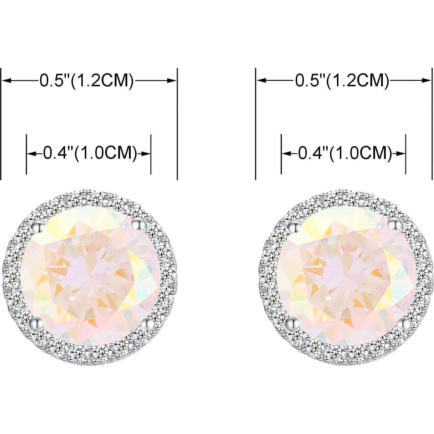 Aretes de Clip Redondos YOQUCOL 10MM Cristal de Circonio