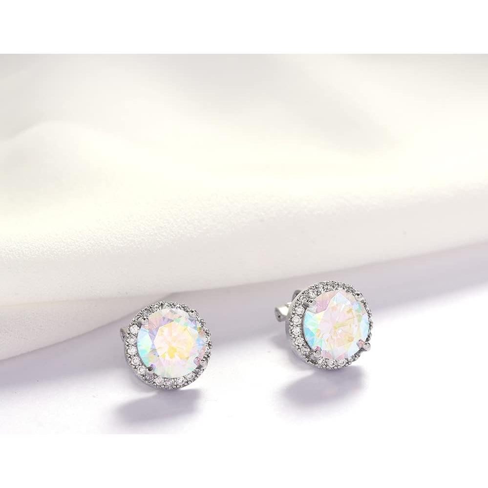 Aretes de Clip Redondos YOQUCOL 10MM Cristal de Circonio